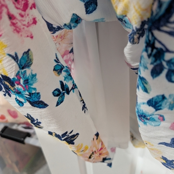 NWT Torrid Floral White Mini Gauze Puff Sleeve Skater Dress in Size 2 (18/20) - Picture 11 of 12